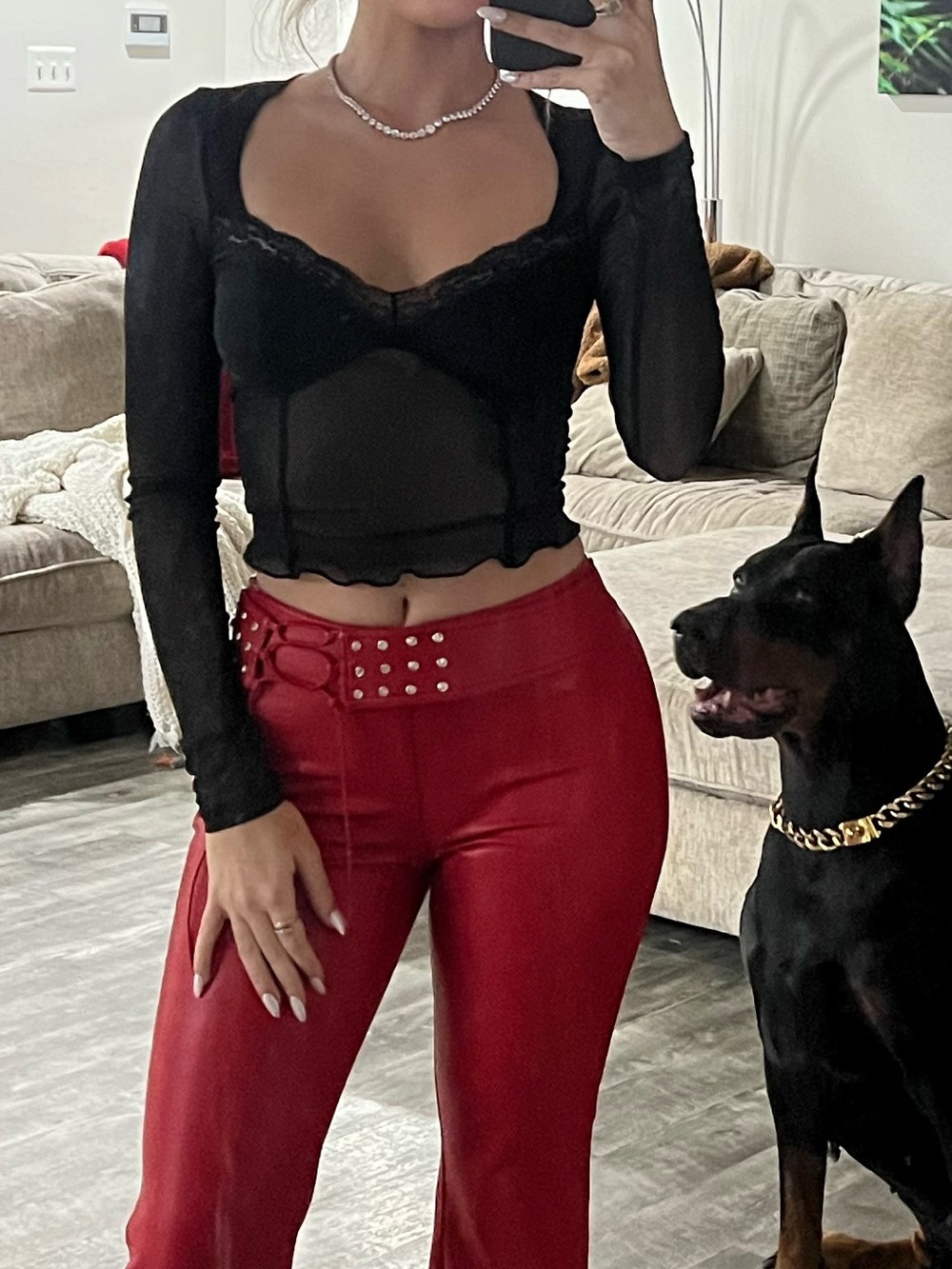 Black I.Am.Gia mesh top